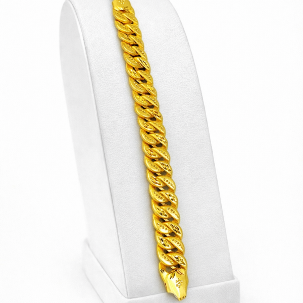 CUTE GOLD NAKSHI BRACELET FOR MEN (1 GRAM GOLD PLATED)
