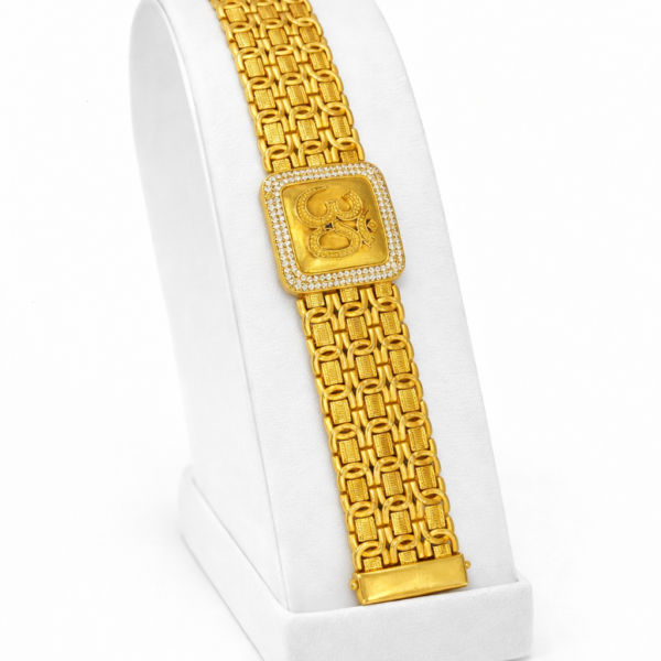 Gold plated rudraksha bracelet for men