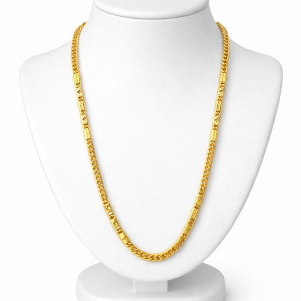 Dual s cut with skirt nawabi chain for men (1 gram gold plated )