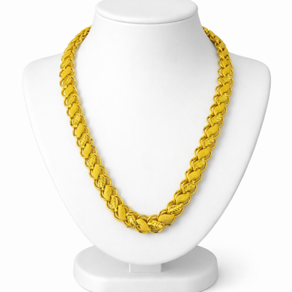 Xayiz Alloy lotus chain for men (1 gram gold plated)