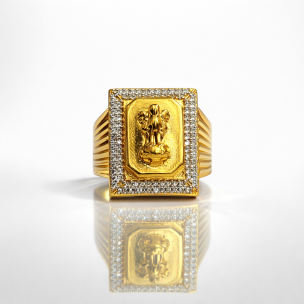 ASHOK STAMBH LOGO Ring (1 Gram Gold Plated)