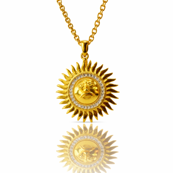 ROUND SURYA GOLD PLATED PENDENT