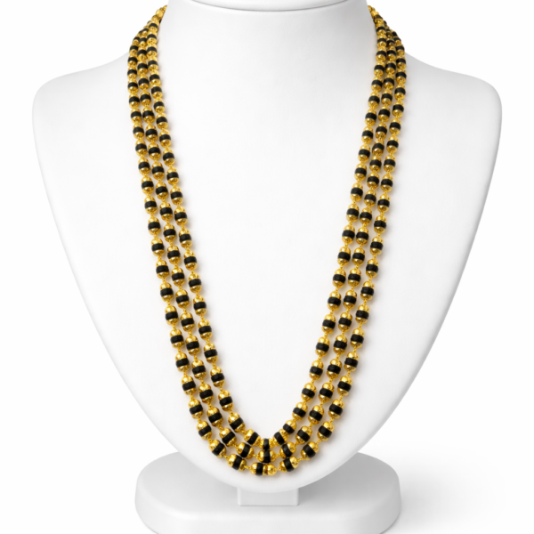 THREE LINE RUDRAKSHA MALA 1GM GOLD PLATED