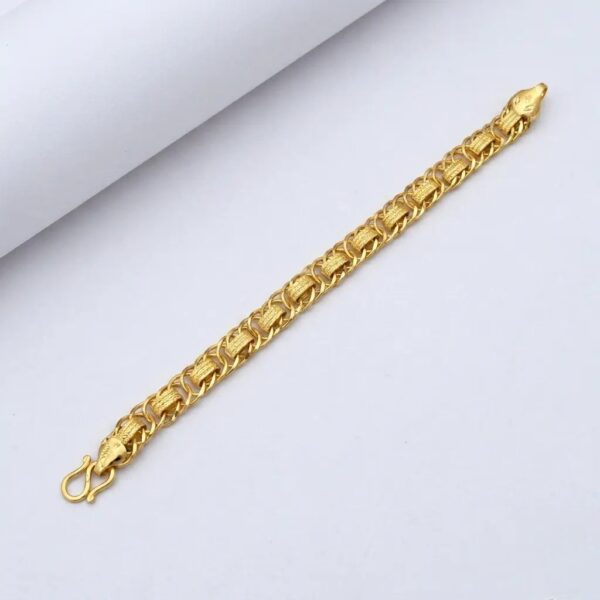 DELICATE DESIGN GOLD PLATED LINKED BRACELET FOR MEN