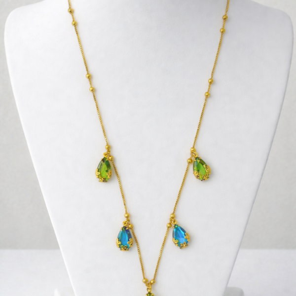 ONYX NECKLACE WITH DIOMOND 1 GRAM GOLD PLATED