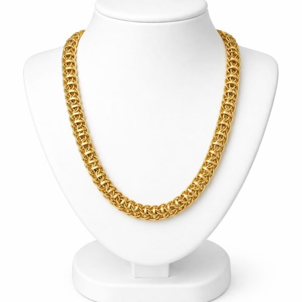 Dual s cut with skirt nawabi chain for men (1 gram gold plated )