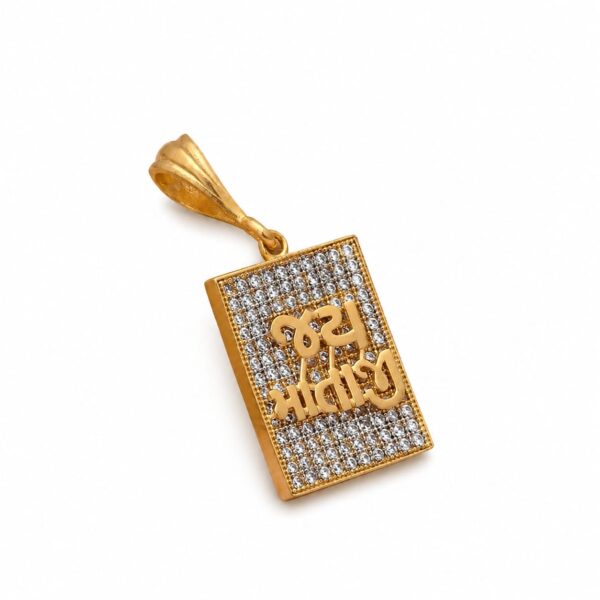 JAY MATAJI LOGO GOLD PLATED PENDANT WITH DIOMOND