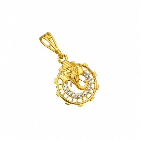 designer mini ganpati face gold plated pendent