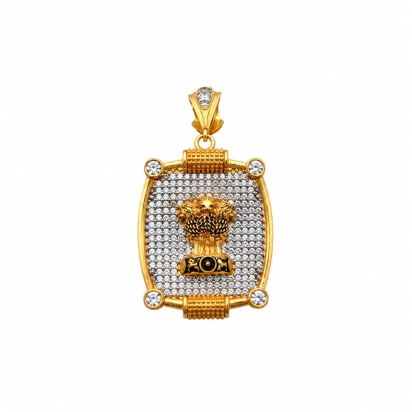 1 GRAM GOLD PLATED MUDRA WITH DIOMOND ANTIQUE DESIGN PENDANT
