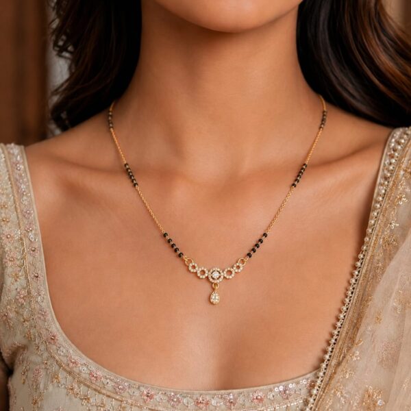 Pear Shaped Diaomond Mangalsutra